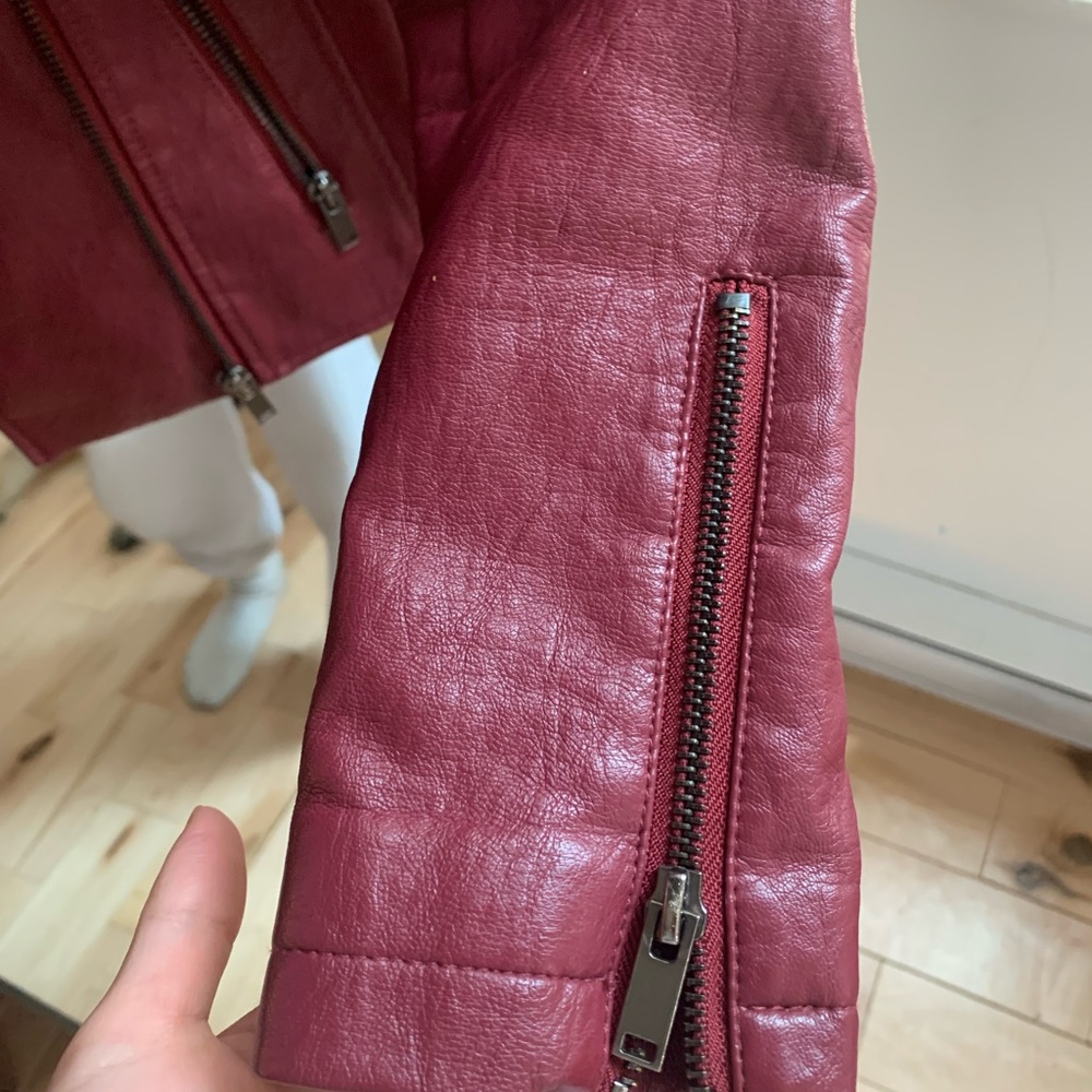 Deep Red Biker Jacket - Picture 4 of 6